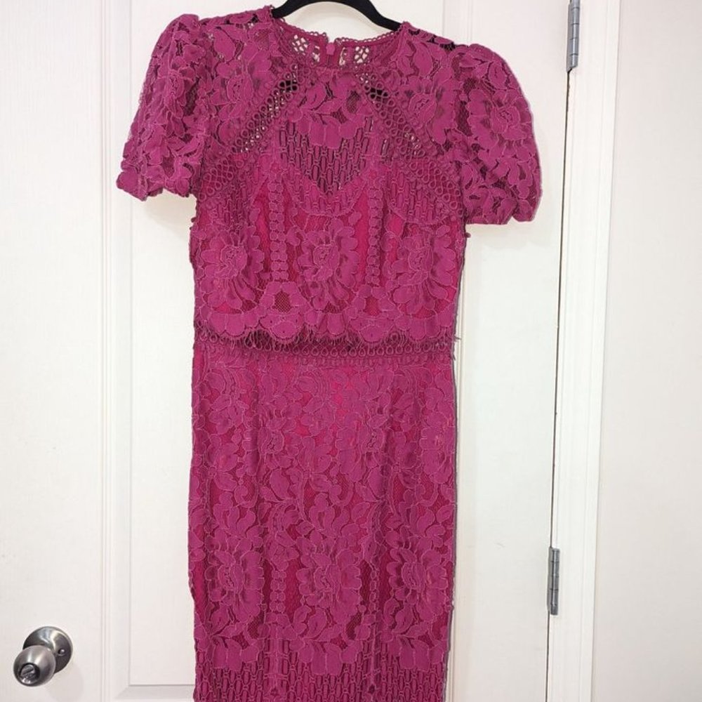 LIPSY Square Neck Puff Sleeve Midi Dress